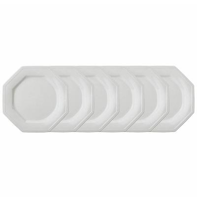 Conjunto com 6 Pratos Rasos Schmidt Prisma em Porcelana 28 cm - Branco