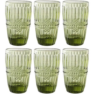 Conjunto de Copos L`Hermitage Fratello em Vidro Verde 355ml - 6 Peças