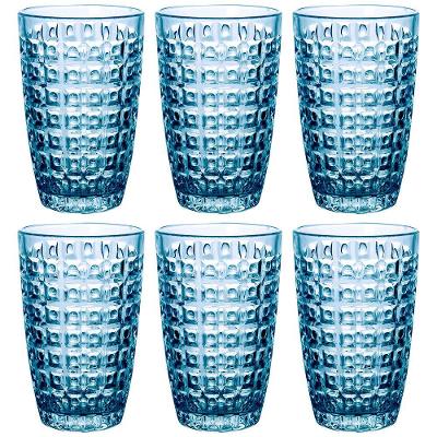 Conjunto de Copos L`Hermitage Chevalier em Vidro Azul 355ml - 6 Peças