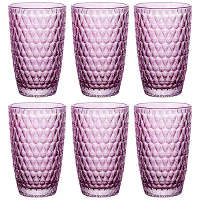 Conjunto de Copos L`Hermitage Amelie em Vidro Roxo 355ml - 6 Peças