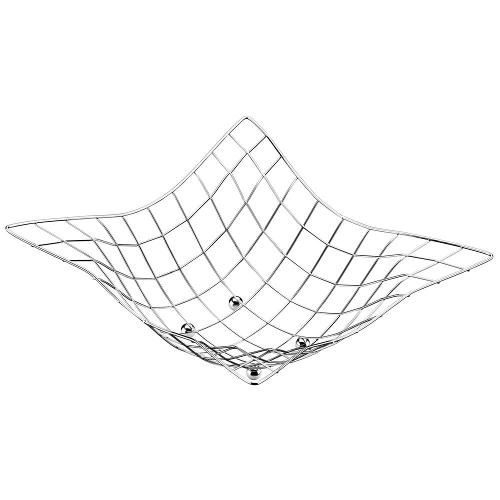 Fruteira de Mesa Utimil Quadriculada em Aço Cromado – 33 cm