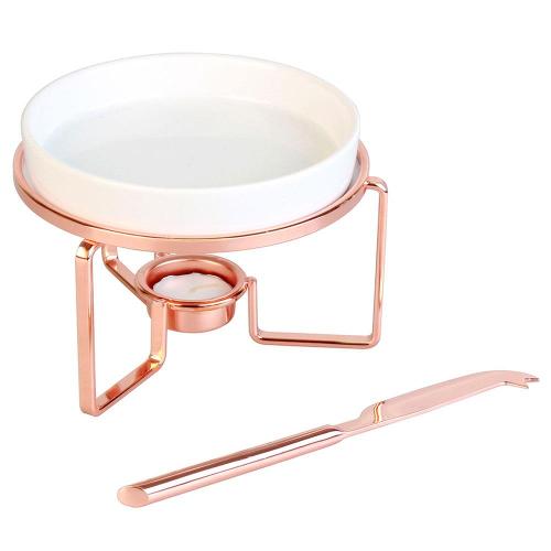 Rechaud para Queijo Fracalanza em Cerâmica com Faca em Aço Inox - Rose