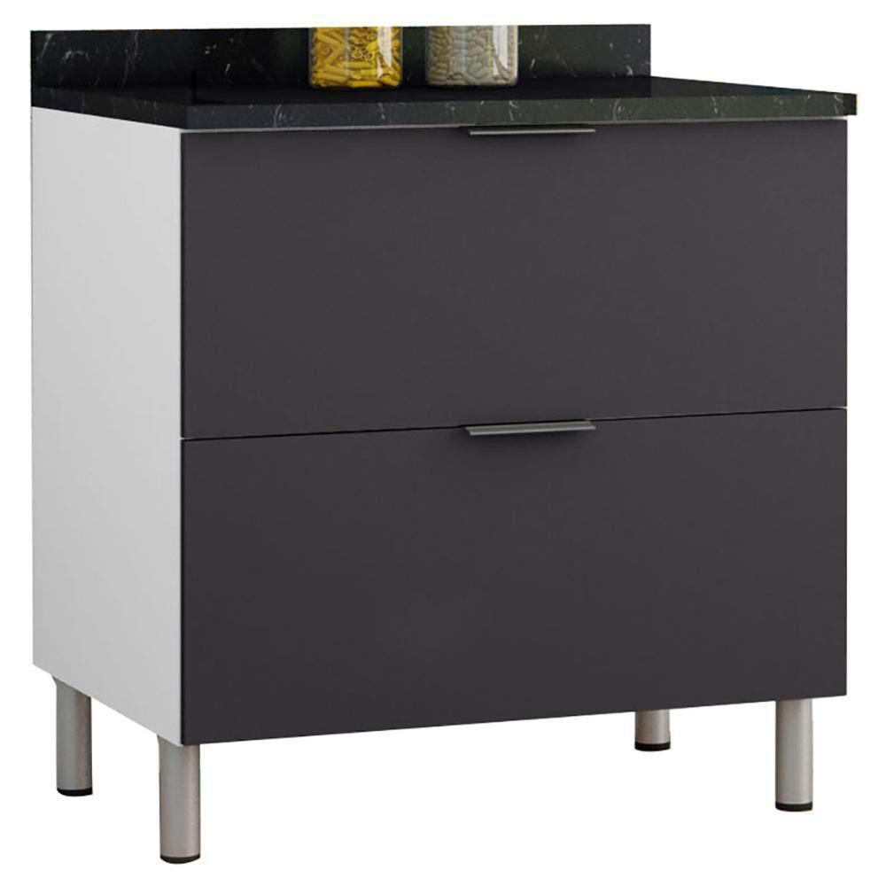 Cozinha Compacta Bartira Rubi com 2 Portas, 5 Gavetas e 1 Prateleira - 280,3cm de largura - 1