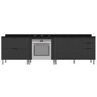 Cozinha Compacta Bartira Rubi com 2 Portas, 5 Gavetas e 1 Prateleira - 280,3cm de largura - 9