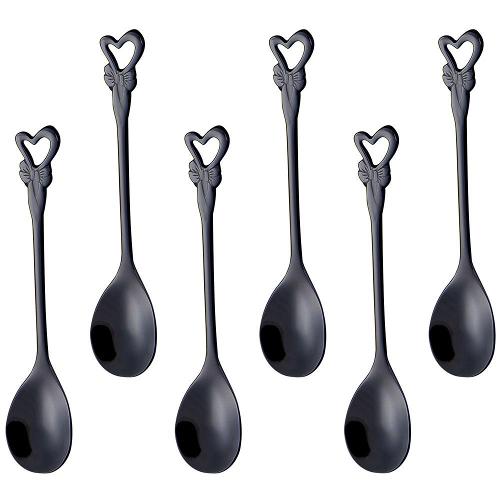 Conjunto de Colheres L`Hermitage em Aço Inox Preta - 6 Peças
