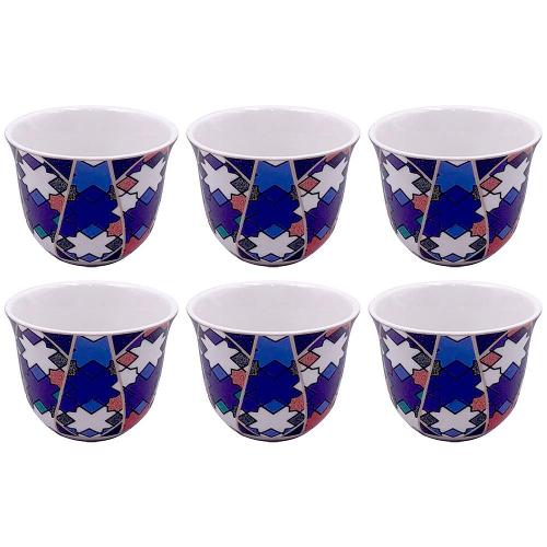 Conjunto com 6 Copos para Café L’Hermitage Pérsia em New Bone China Estampado - 70 ml