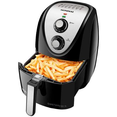 Fritadeira Elétrica Sem Óleo Mondial AFN-50 Grand Family Inox 5L - Preta
