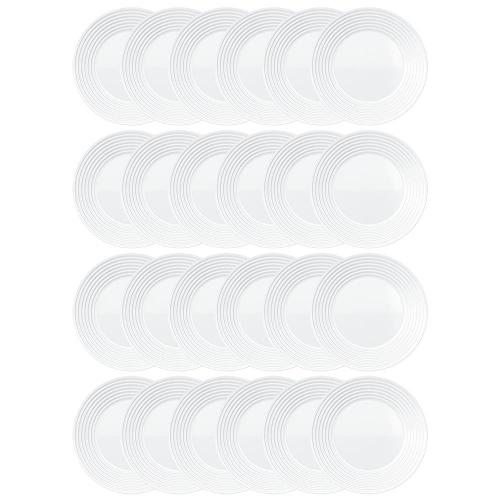 Conjunto de Pratos de Sobremesa Duralex Saturno em Vidro 19 cm Branco – 24 Peças