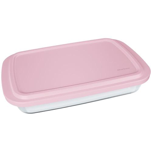 Assadeira Retangular Marinex em Vidro com Tampa Plástica - 34,62 cm