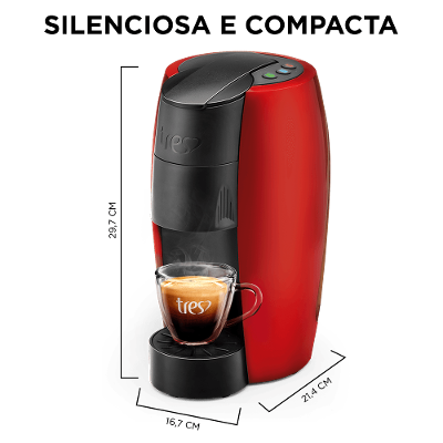 Cafeteira Espresso LOV Vermelha Automática - TRES 3 Corações