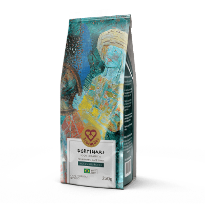 Café Torrado e Moído Portinari, Notas Frutadas, Gourmet 3 Corações Pacote 250g