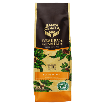 Café Torrado e Moído Sul de Minas Santa Clara Reserva da Família Pacote 250g