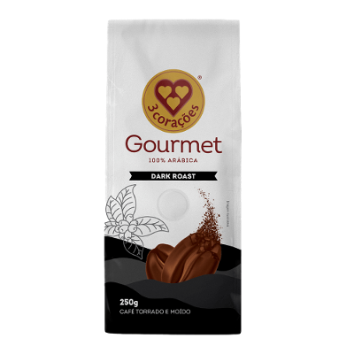Café Torrado e Moído Dark Roast Gourmet 3 Corações Pacote 250g