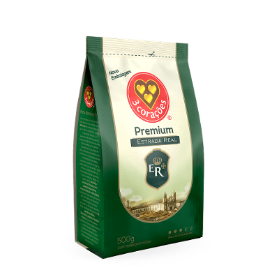 Café Torrado e Moído 3 Corações Estrada Real Premium Pacote 500g