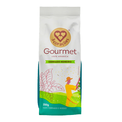 Café Torrado e Moído Cerrado Mineiro Gourmet 3 Corações Pacote 250g