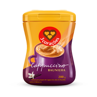 Cappuccino Baunilha 3 Corações Pote 200g