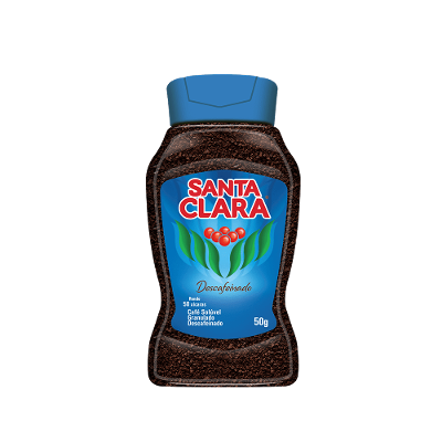 Café Solúvel Granulado Descafeinado Santa Clara Vidro 50g
