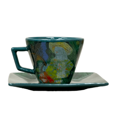 Xícara de Porcelana Portinari com Pires 3 Corações Peneirando Café 200ml