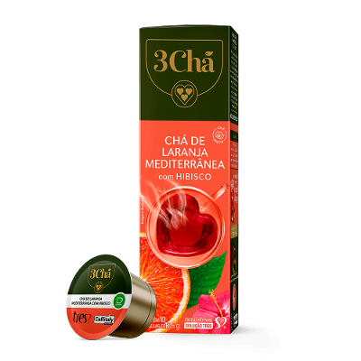 Cápsula de Chá de Laranja Mediterrânea com Hibisco TRES 3Chá