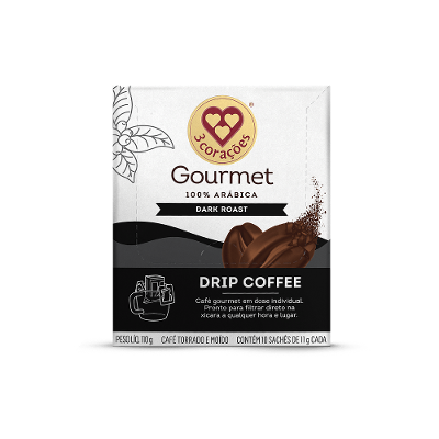 Drip Coffee Gourmet Dark Roast 3 Corações