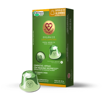 Cápsula de Café Compatíveis Nespresso® Orgânico 3 Corações