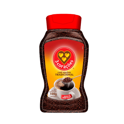 Café Solúvel Granulado 3 Corações Tradicional Vidro 100g