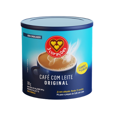 Café com Leite 3 Corações com Cálcio Lata 300g