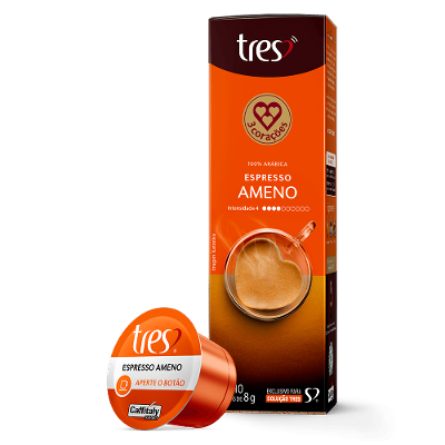 Cápsula de Café Espresso Ameno TRES 3 Corações