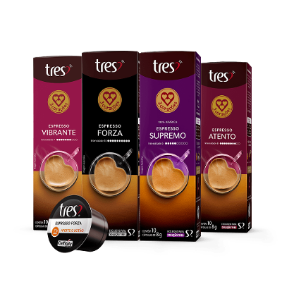 Kit Espresso Lovers 80 Cápsulas TRES 3 Corações