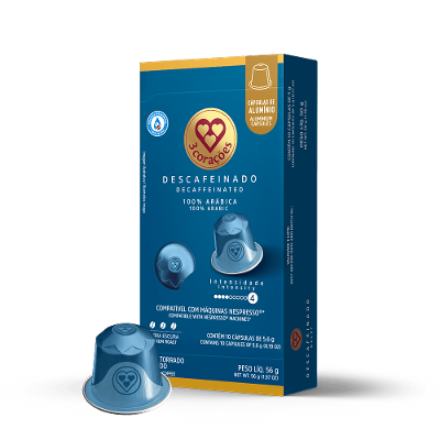 Cápsula de Café Compatíveis Nespresso® Descafeinado 3 Corações