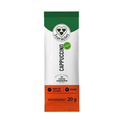 Cappuccino com Leite Vegetal 3 Corações Sachê com 10 Unidades de 20g Cada