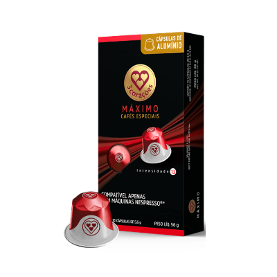 Cápsula de Café Compatíveis Nespresso® Máximo Cafés Especiais 3 Corações