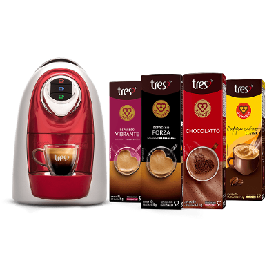Kit Máquina Modo Vermelha 220V + 40 Cápsulas TRES