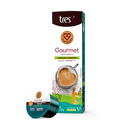 Cápsula de Café Espresso Gourmet Cerrado Mineiro TRES 3 Corações