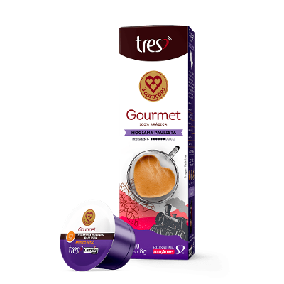 Cápsula de Café Espresso Gourmet Mogiana Paulista TRES 3 Corações
