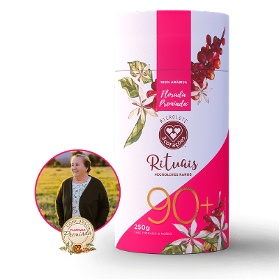 Café Torrado e Moído Florada 90+ Teresinha Rigno 3 Corações Lata 250g