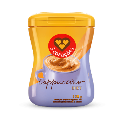 Cappuccino Diet 3 Corações Pote 150g