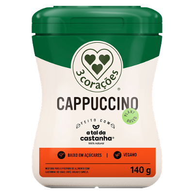 Cappuccino com Leite Vegetal 3 Corações Pote 140g
