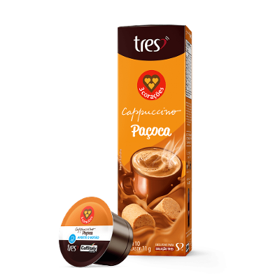 Cápsula de Cappuccino Paçoca TRES 3 Corações