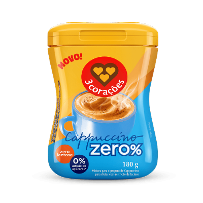 Cappuccino Zero% 3 Corações Pote 180g