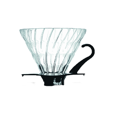 Suporte para Filtro de Café Hario V60-02 Vidro Preto