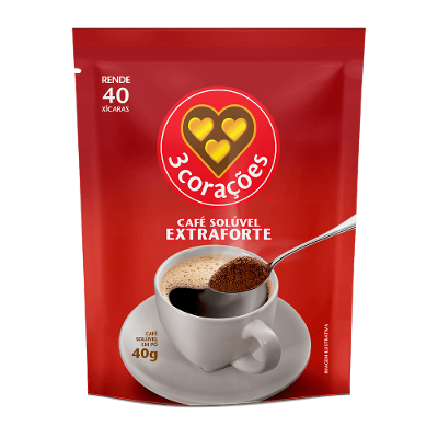 Café Solúvel Granulado 3 Corações Extra Forte Refil 40g