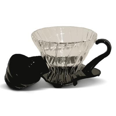 Suporte para Filtro de Café Hario V60-01 Vidro Preto