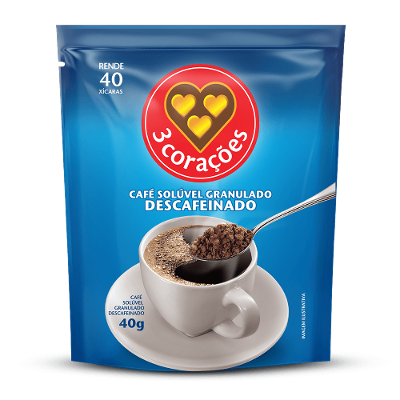 Café Solúvel Granulado 3 Corações Decaf Refil 40g