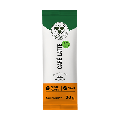 Café Latte com Leite Vegetal 3 Corações Sachê com 10 Unidades de 20g Cada