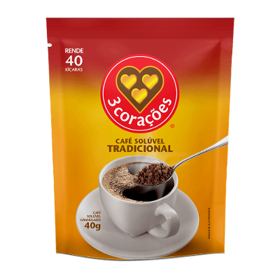 Café Solúvel Granulado 3 Corações Tradicional Refil 40g