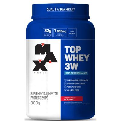 Top Whey 3W 900g Morango Max Titanium