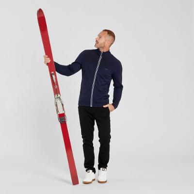 Casaco Polar Masculino de Ski em Lã de Merino 500 Warm