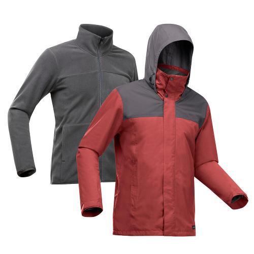 Jaqueta Masculina de Trekking Travel 100 3 em 1