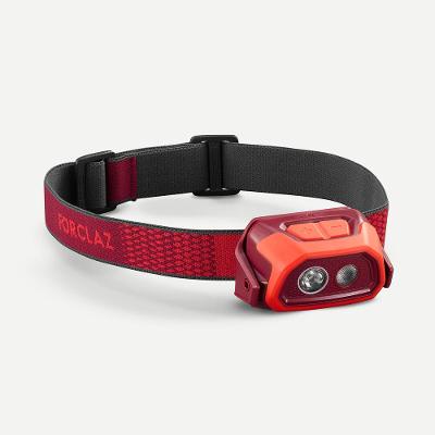 Lanterna Frontal Recarregável HL500 USB V3 300 Lúmenes Vermelho Forclaz